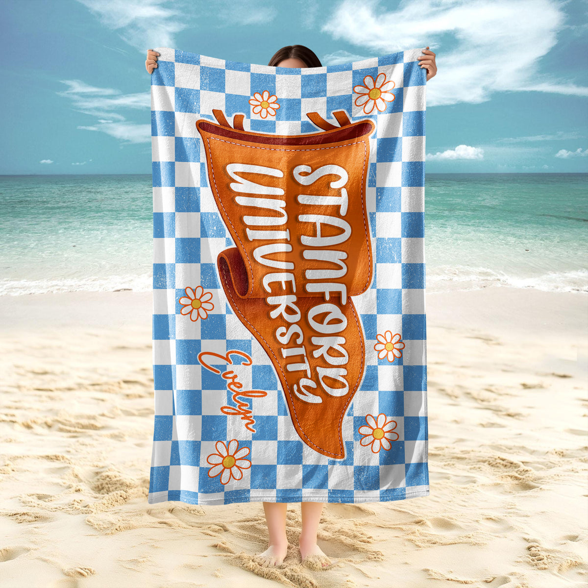 Personalized University And Name Pennant Beach Towel – Graduation Gift TH10 169733