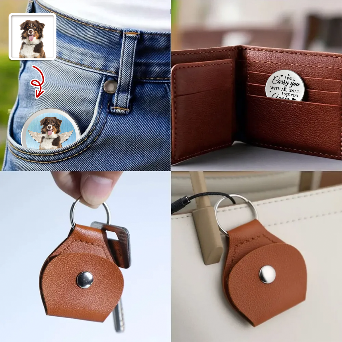 Custom Photo I Will Carry You With Me Until I See You Again Memorial Pocket Hug HA75 897980