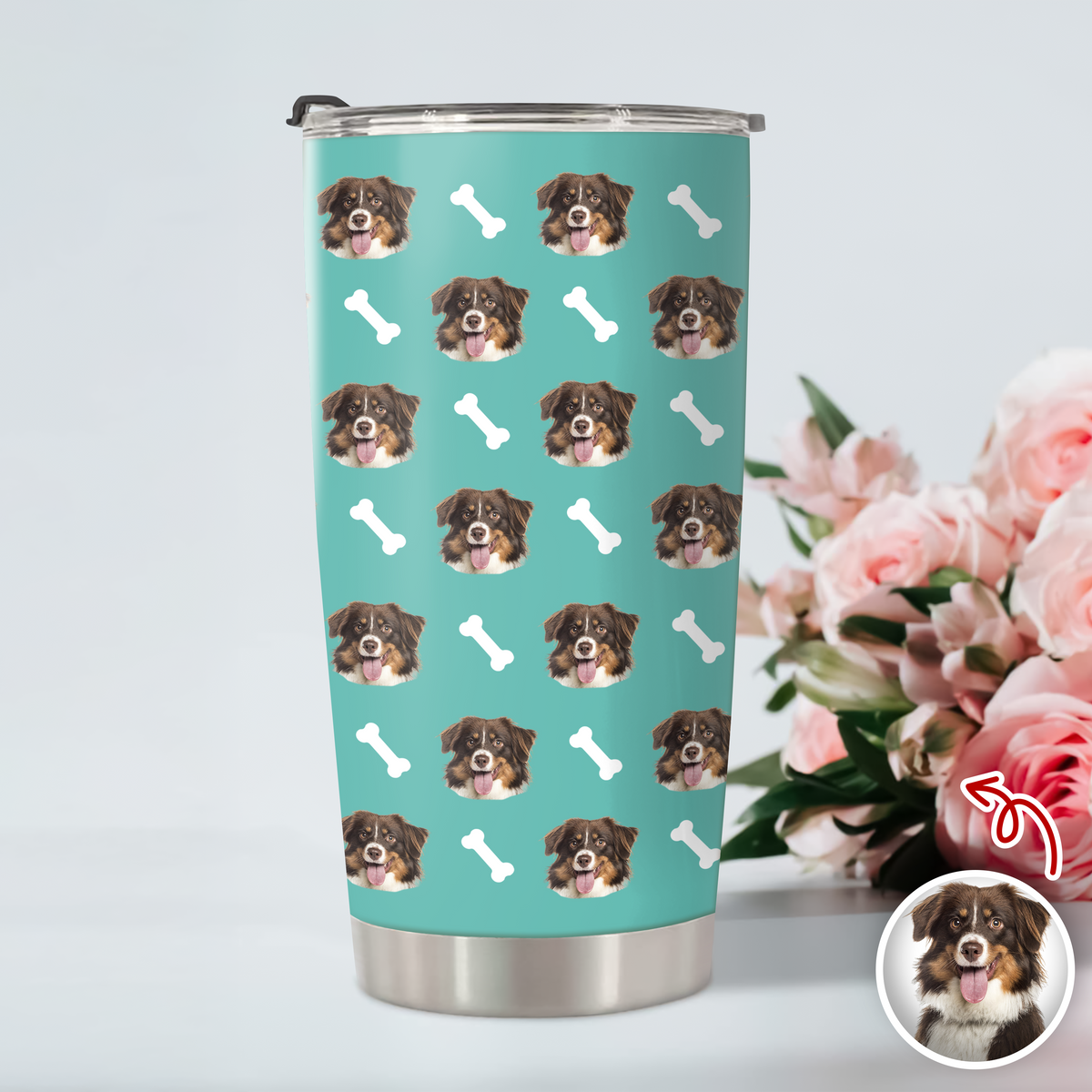 Custom Face Photo With Icon Dog Fat Tumbler Gift for Pet Lovers HA75 898546