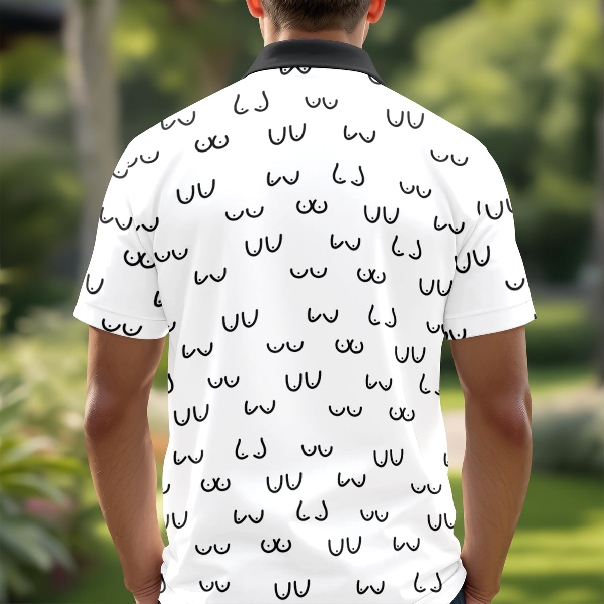 Custom Name Funny Women Breast Doodle Personalized Polo Shirt Funny Gift For Men HA75 898742