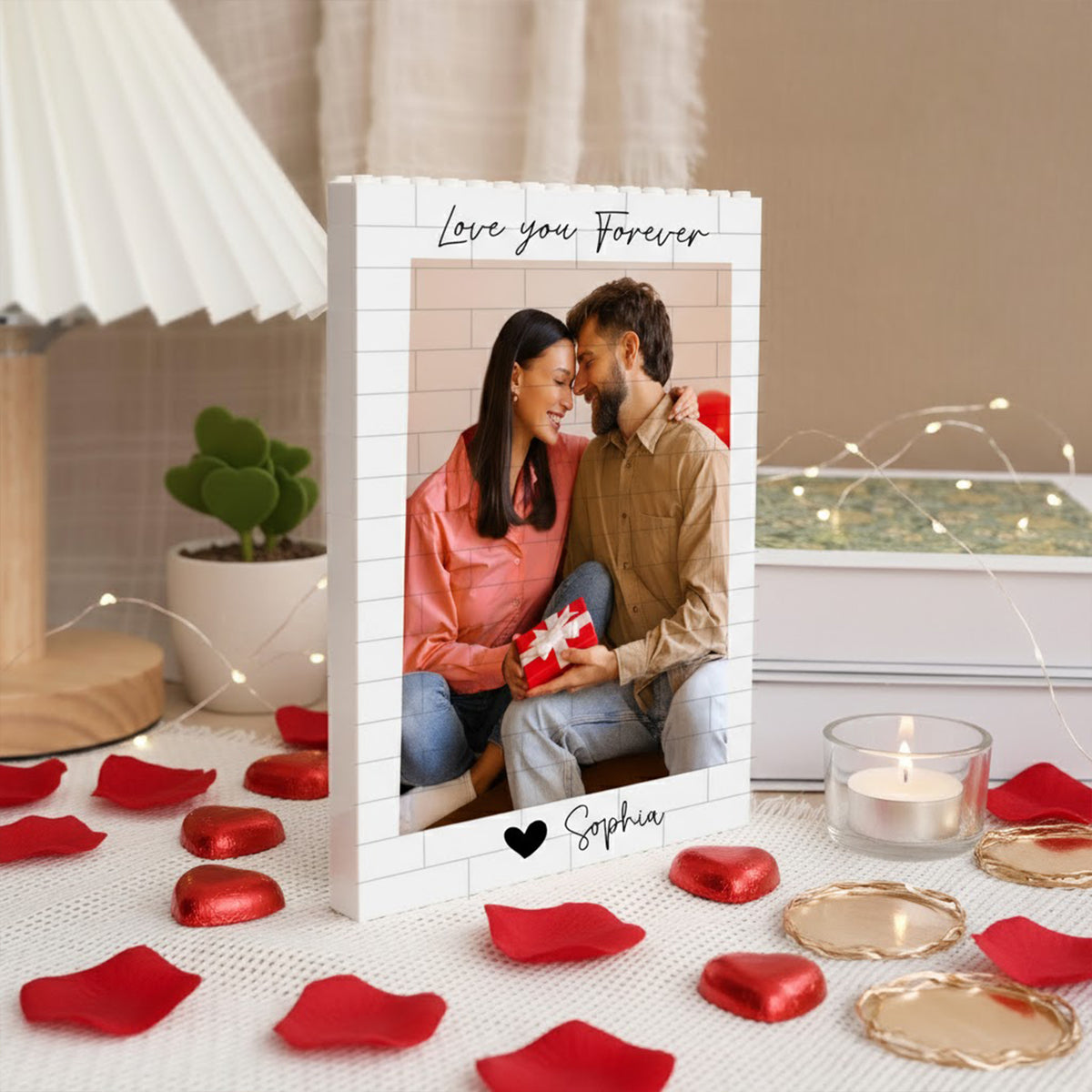 Custom Couple Photo Forever Together Love Keepsake Building Brick Blocks LM32 899159