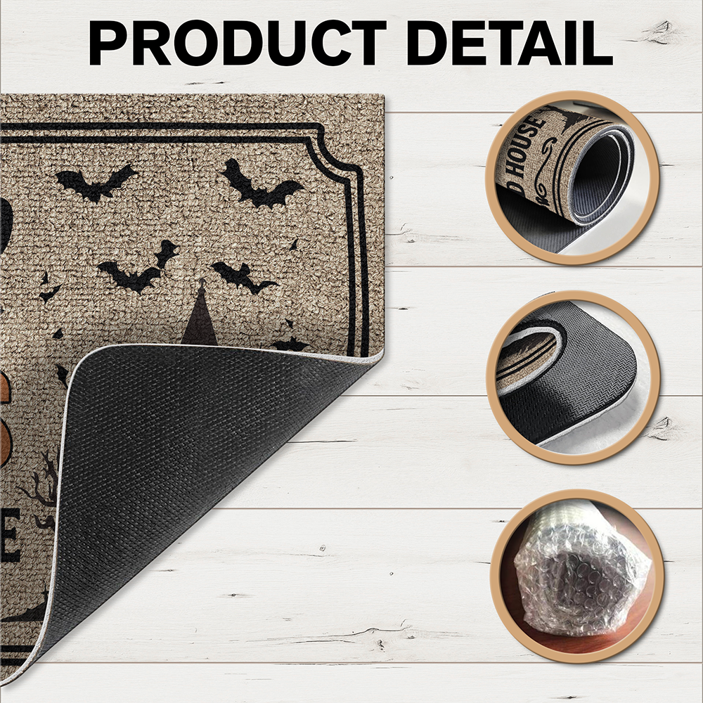 Custom Family Name Haunted House Doormat Halloween Porch Decoration Gift LM32 669577