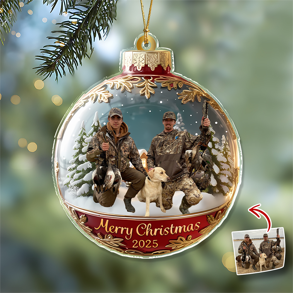 Custom Photo Personalized Hunting Duck Acrylic Ornament Christmas Gifts For Duck Hunting Lovers HA75 898382