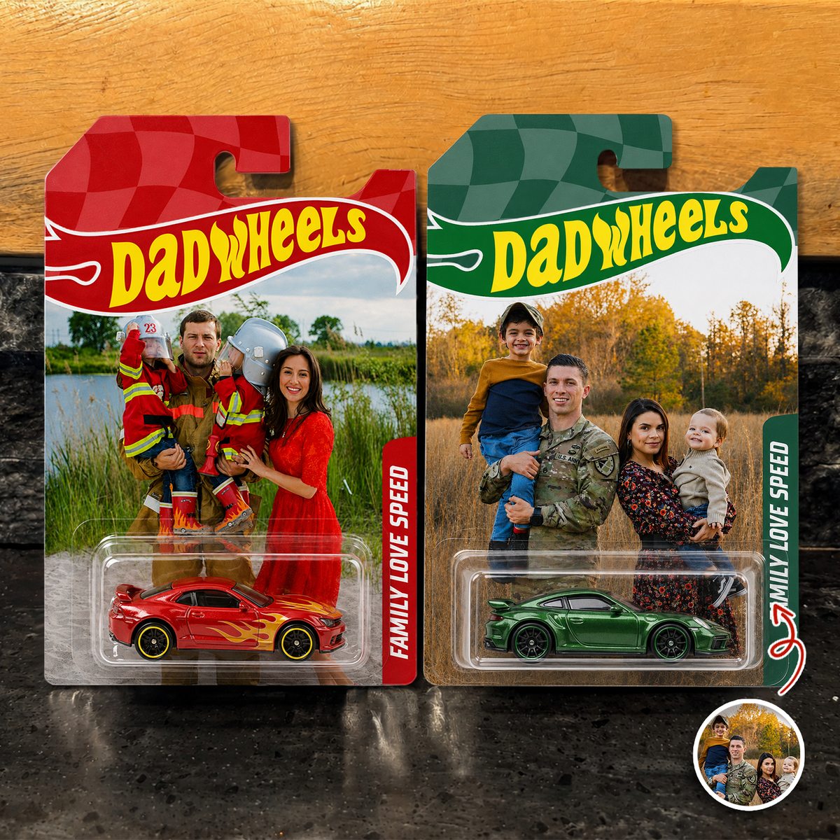 Custom Photo Family Love Speed Dad Wheels LM32 669159