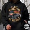 Custom Photo Easily Distracted by Old Cars Classic Car Guy Funny Vintage Dark Shirt CH07 180032
