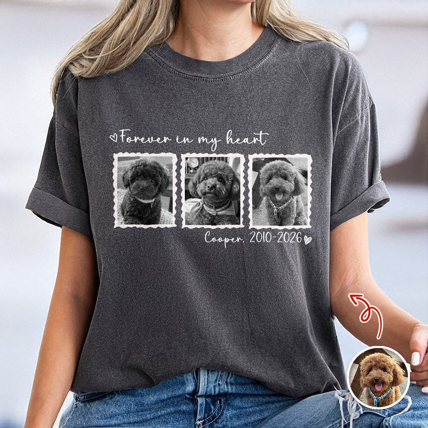 Custom Photo Pet Forever In My Heart Memorial Comfort Shirt HA75 921958