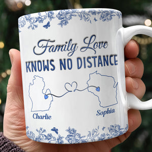 Family Love Knows No Distance Toile De Jouy Style Personalized 3D Inflated Effect Mug HO82 894748