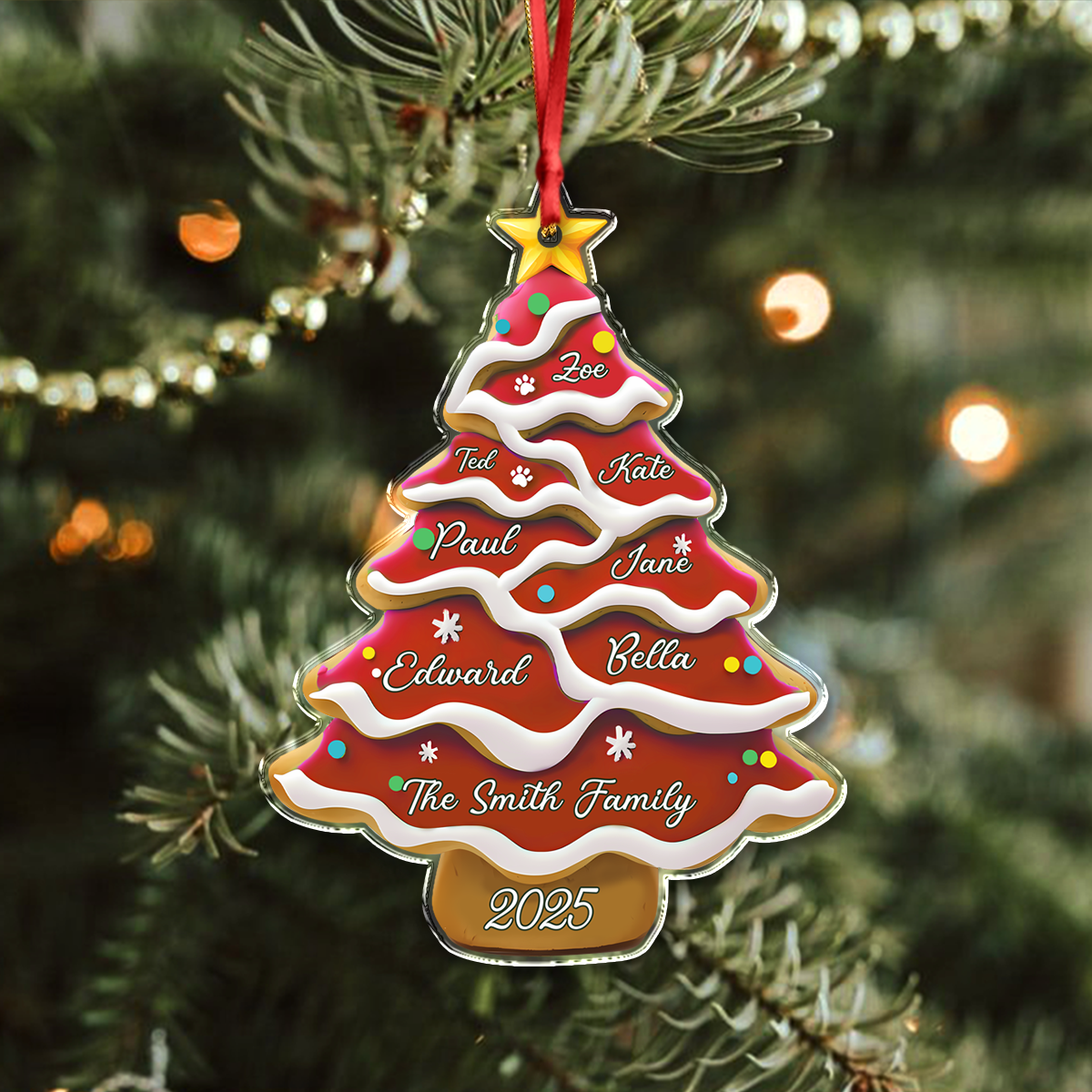 Personalized Family Christmas Tree Acrylic Ornament LM32 895519