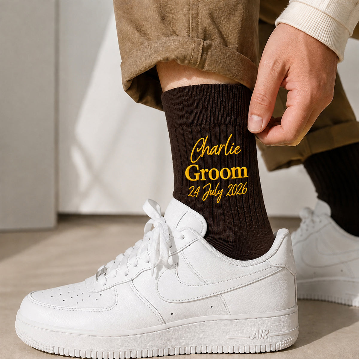 Personalised Wedding Embroidered Socks for Groom, Best Man, Groomsmen, Wedding Gift HA75 922222