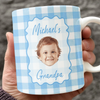 Custom Baby Face Plaid Pattern Print Full Mug - Personalized Gift for Parents LM32 899969