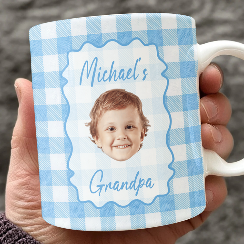 Custom Baby Face Plaid Pattern Print Full Mug - Personalized Gift for Parents LM32 899969