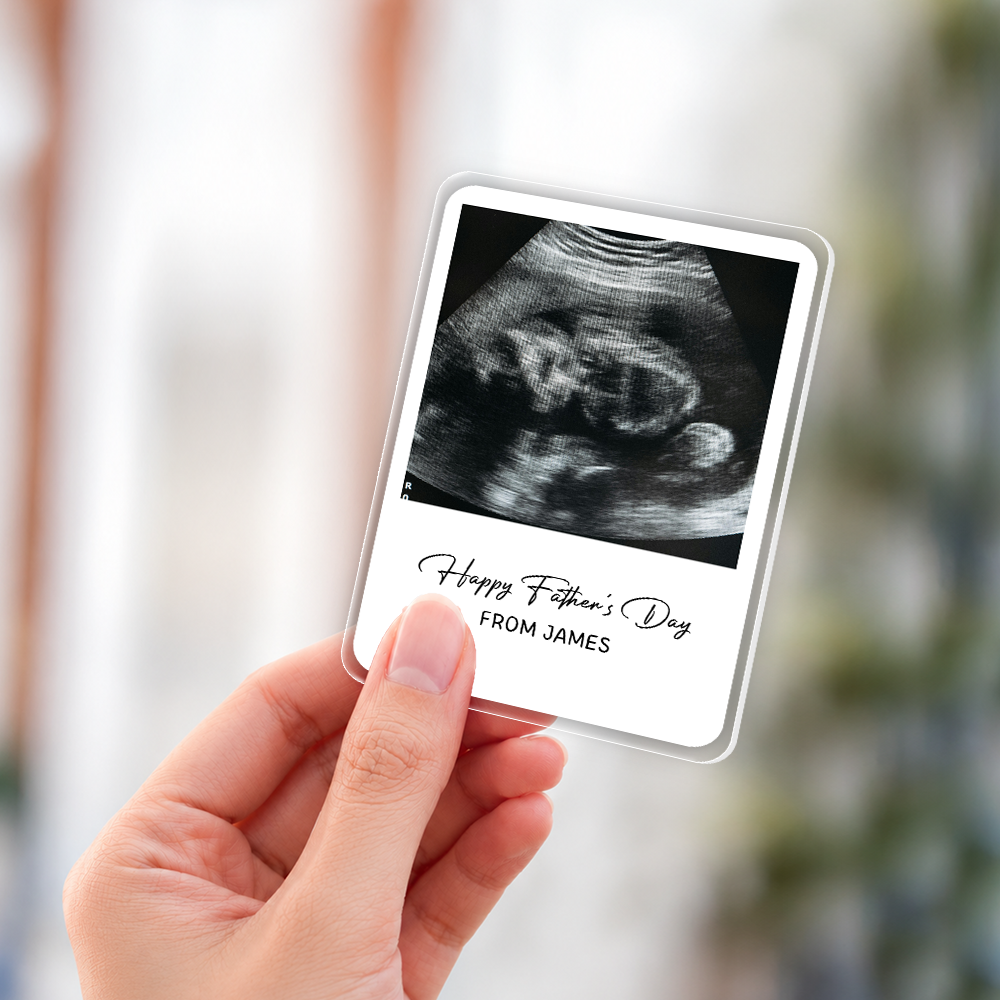 Custom Photo Happy Father's Day From Kid Acrylic Car Visor Clip CH07 911578
