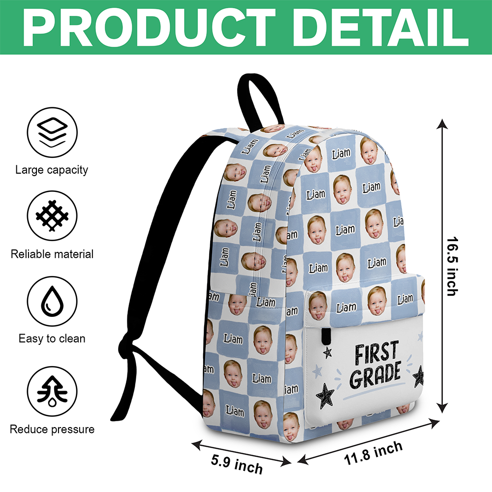 Personalized Photo & Name Backpack - Gift for Kids, Back to School HO82 902764