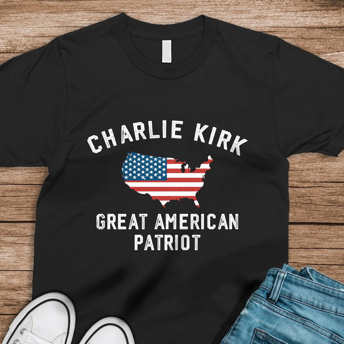 Charlie Kirk - Great American Patriot Dark Shirt LM32 65457