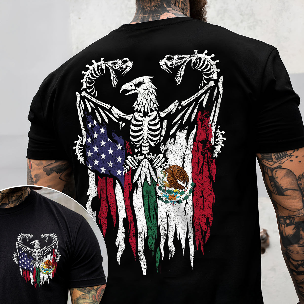 Mexico America Flag Back & Front Shirt HO82 N369 894968