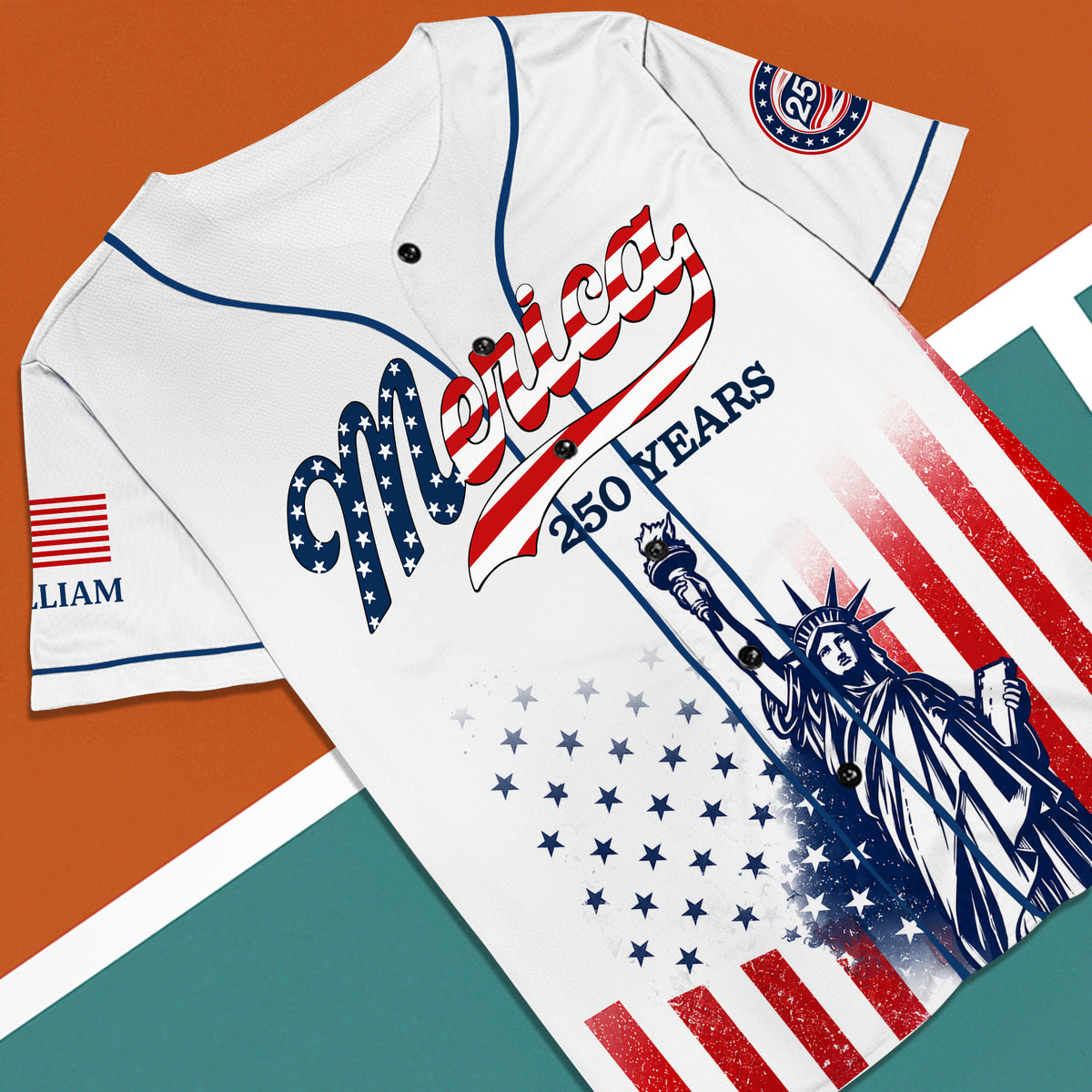 Personalized USA 250th Anniversary Patriotic Statue of Liberty Merica 250 Baseball Jersey Shirt HO82 902896