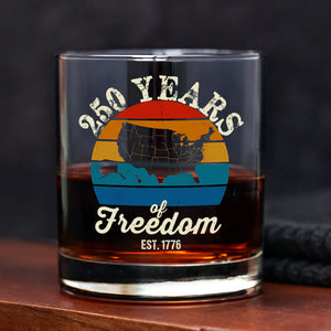 Custom Dog Photo 250 Years of Freedom EST. 1776 Whiskey Glass LM32 895325