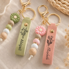 Custom Name with Floral Beaded Keyring Girls, Flower Girl Gift, Christmas Gift, Birthday Gift LM32 669897