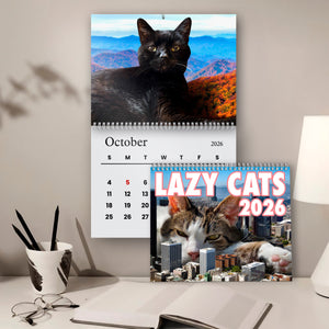Funny Lazy Cats Wall Calendar 2026 For Cat Lovers LM32 897309