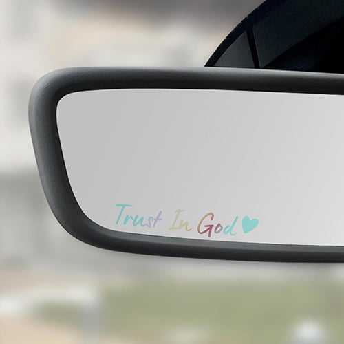 Trust In God Rearview Mirror Car Sticker, Inspirational Sticker, Religious, Christian Car Decal LM32 897455