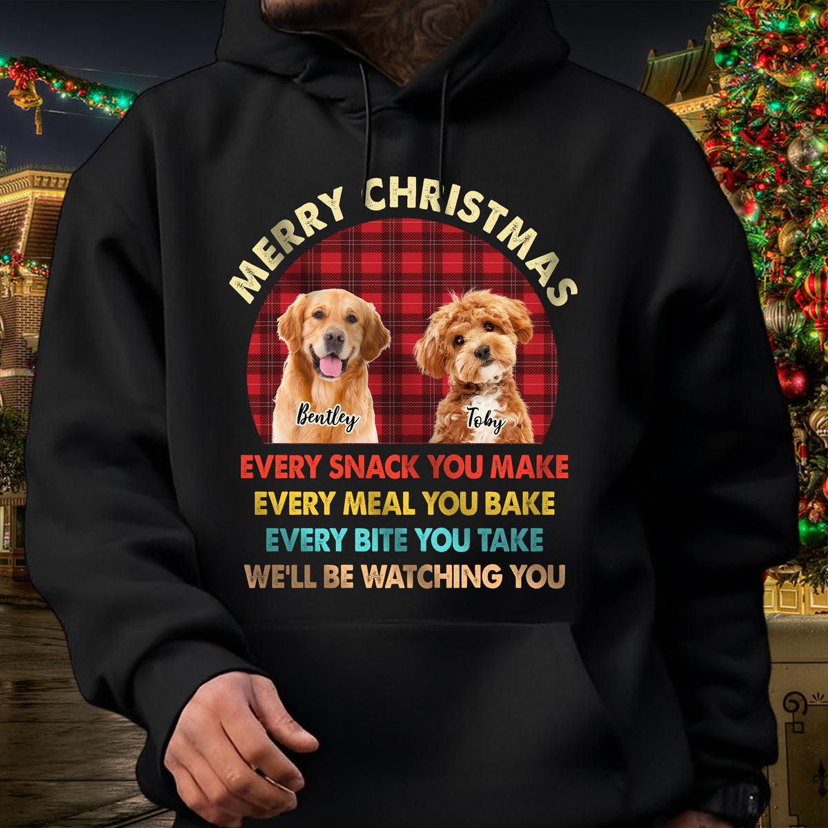 Custom Christmas Dog Photo Every Snack You Make Dark Shirt For Dog Dad CH07 896370