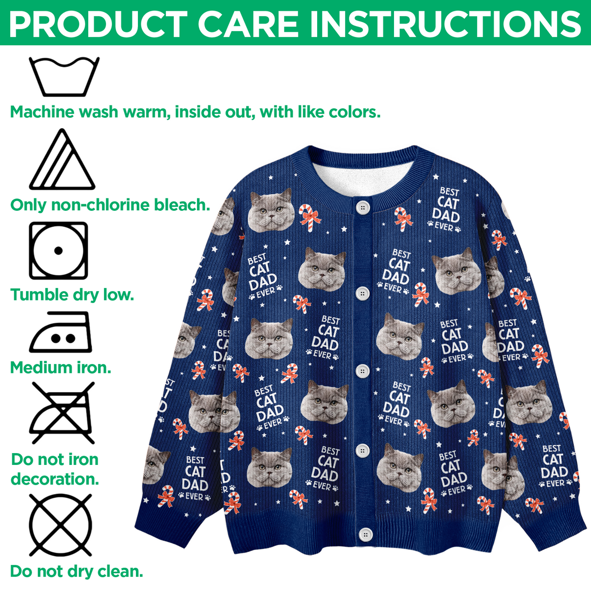 Custom Photo Best Pet Dad Mom Ever - Personalized Ugly Cardigan LM32 897261