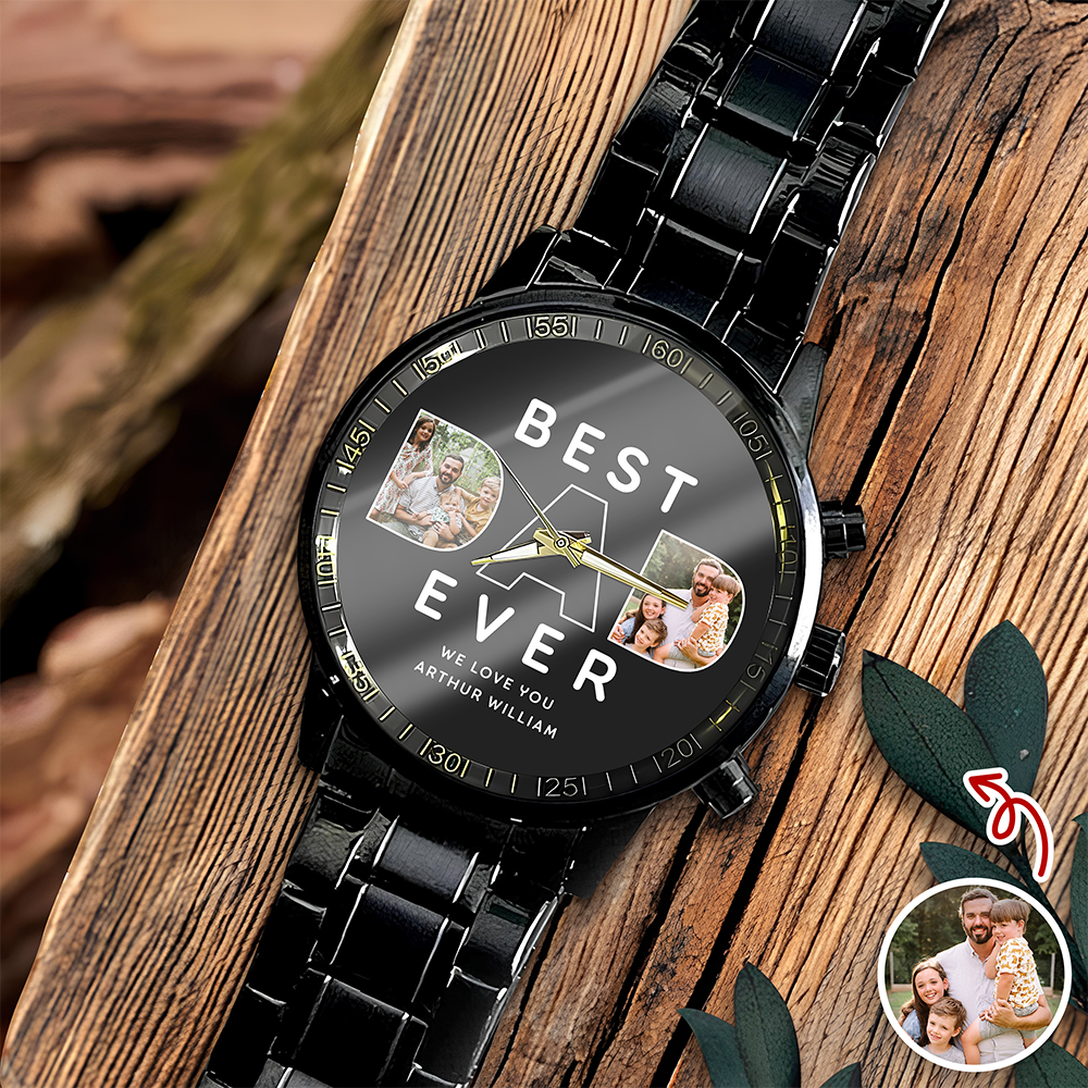 Custom Photo Best Dad Ever Men's Wrist Watch For Dad TH10 894263