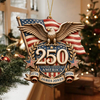 Personalized America 250th Anniversary Patriot Eagle Wooden Ornament HO82 903402