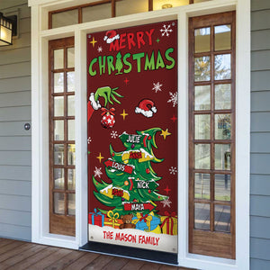 Custom Family Name Merry Grinchmas Door Cover CH07 899968