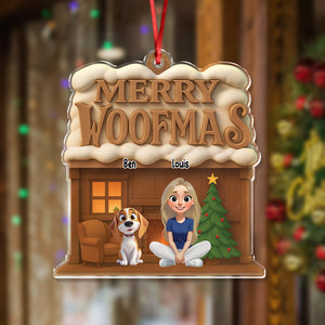 Personalized Merry Woofmas Acrylic Ornament For Dog Lover TH10 896529