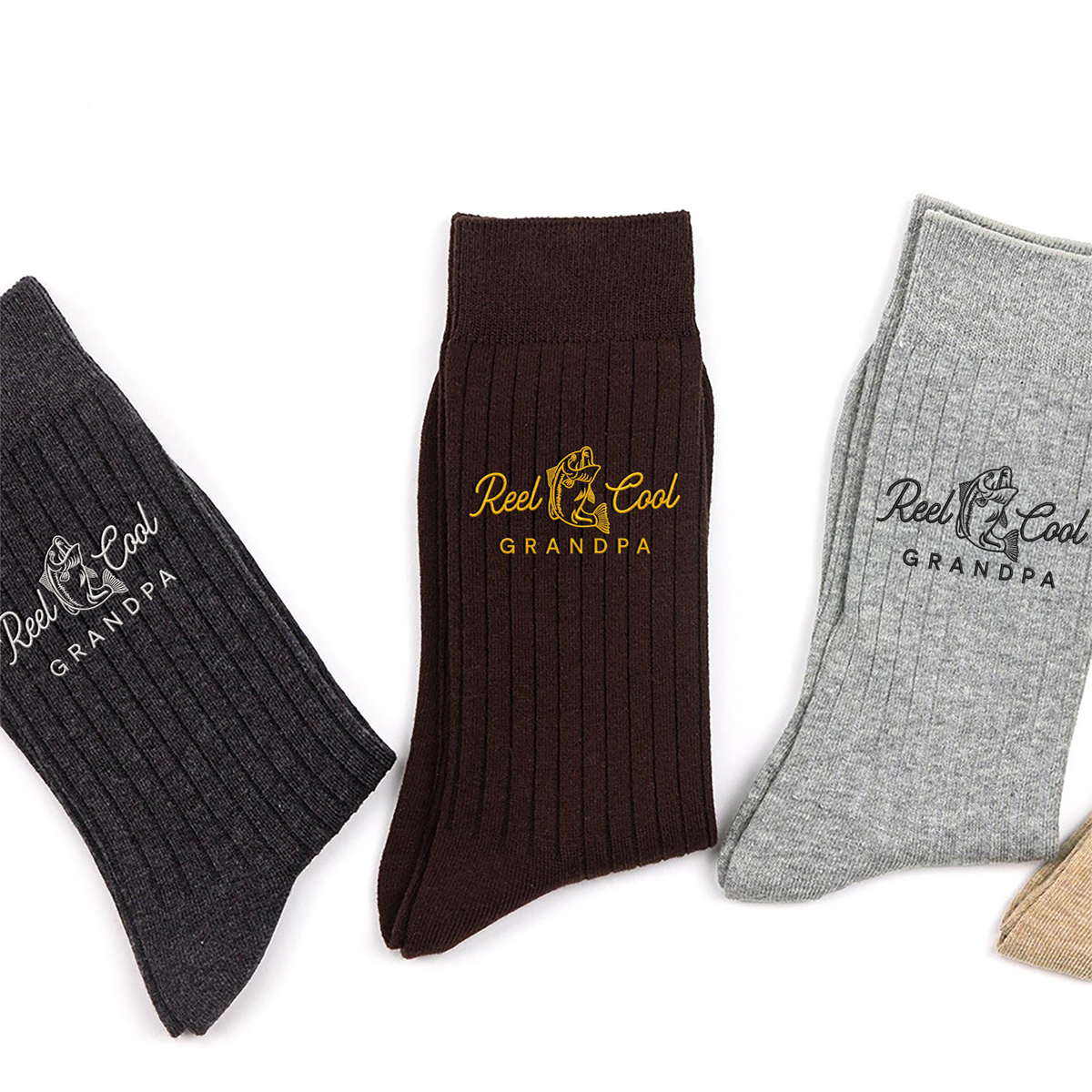 Personalized Real Cool Grandpa, Daddy Embroidered Socks Gift for Fisherman, Fishing Lovers HA75 922172