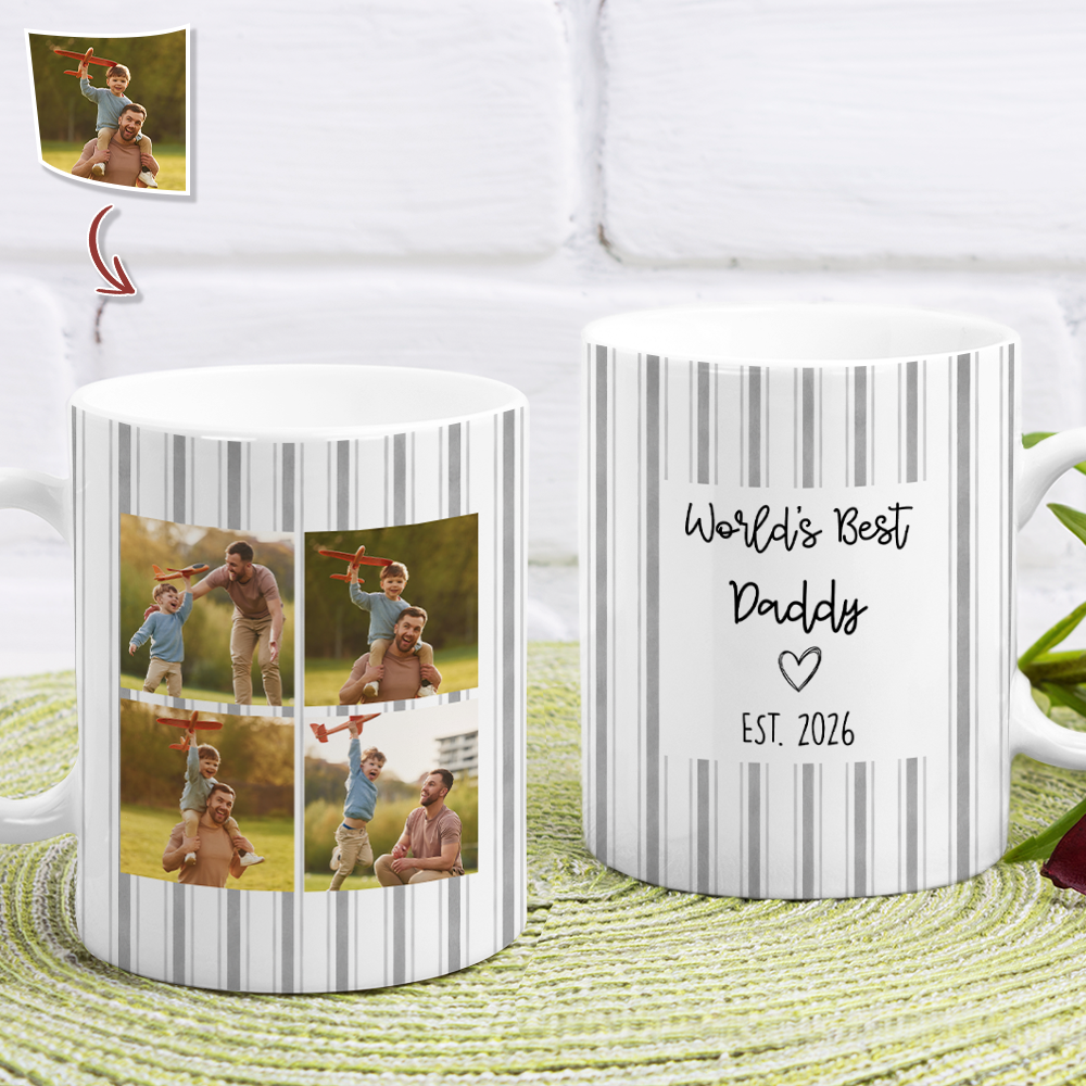 Custom Photo Worlds Best Daddy Print Full Mug - Personalized Gift for Father LM32 899981