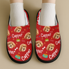 Custom Photo With Paw And Bowl Pattern Dog Cat Plush Slippers HO82 900304