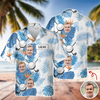Custom Golfer Photo Tropical Leaf Pattern Hawaiian Shirt CH07 899872