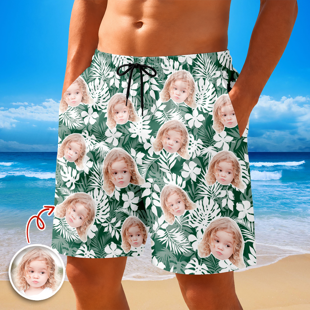 Custom Face Photo Tropical Aloha Summer Beach Short LM32 669555
