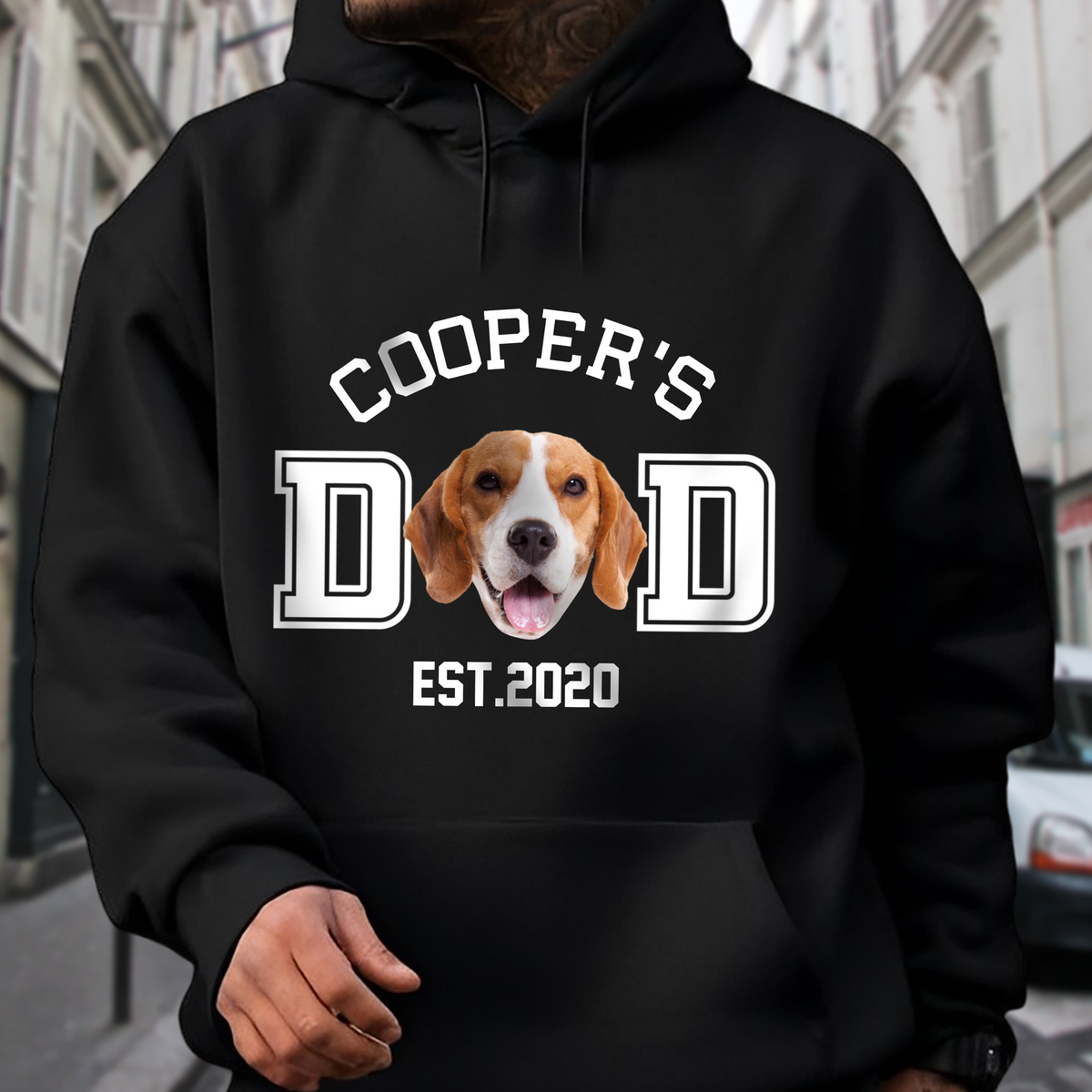 Custom Photo Dog Cat Dad EST Dark Shirt Gift For Dog Cat Lovers CH07 895954