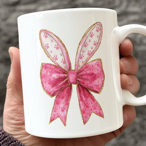 Gold Coquette Easter Cute Bunny Ears White Mug LM32 893135