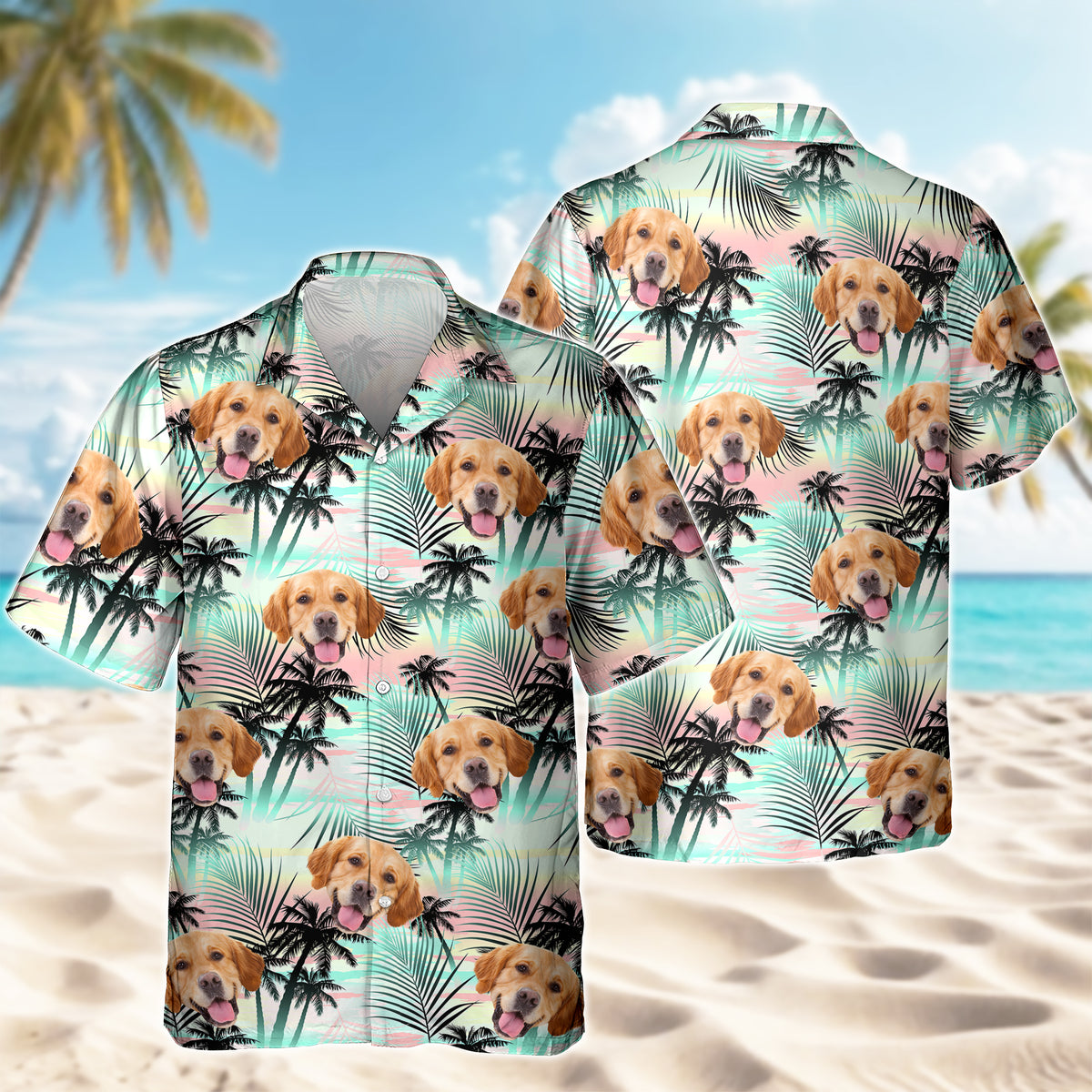 Custom Dog Photo Tropical Summer Hawaii Shirt - Gift for Dog Lovers HO82 902400