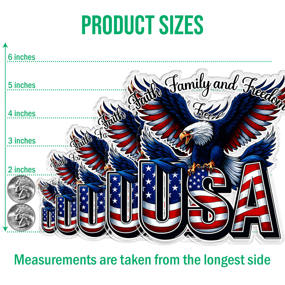 USA 250th Anniversary America 1776-2026 Eagle Us Flag Acrylic Magnet HA75 898752