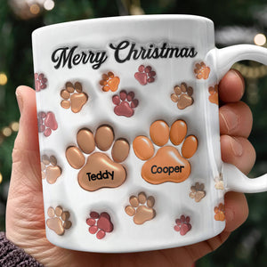 Custom Name Merry Christmas 3D Inflated Effect Mug For Dog Lover TH10 896619