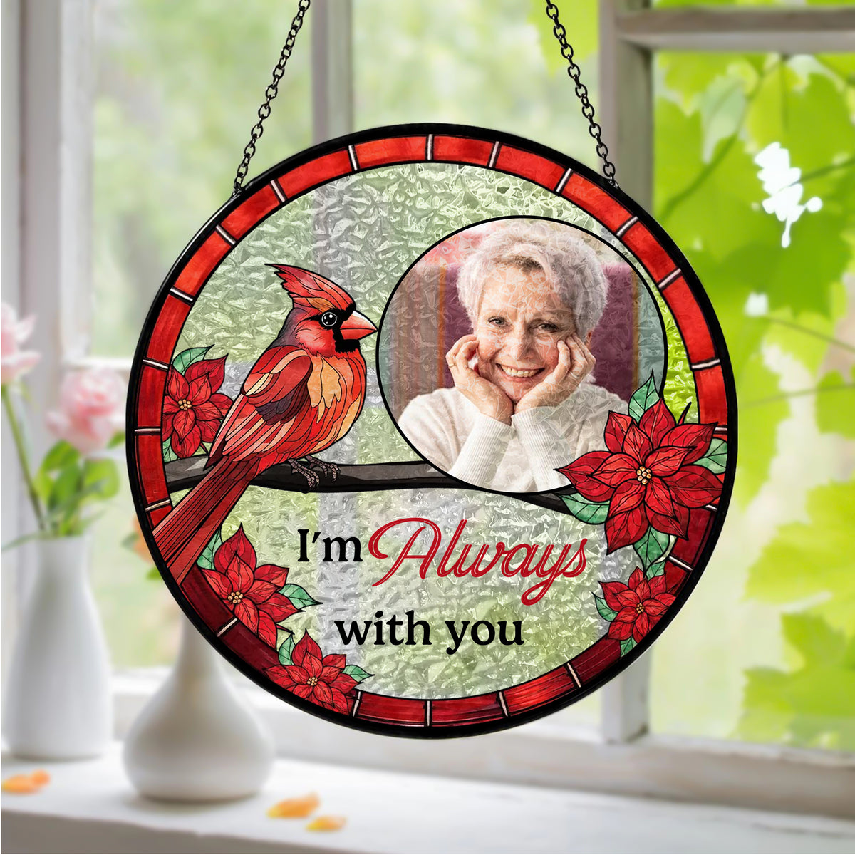 Custom Photo I'm Always With You Stained Glass Suncatcher HA75 892672