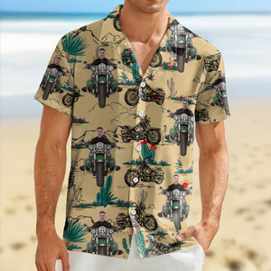 Custom Photo Motorcycle Familly Hawaii Shirt Gift for Dad, Boyfriend, Husband HO82 893752