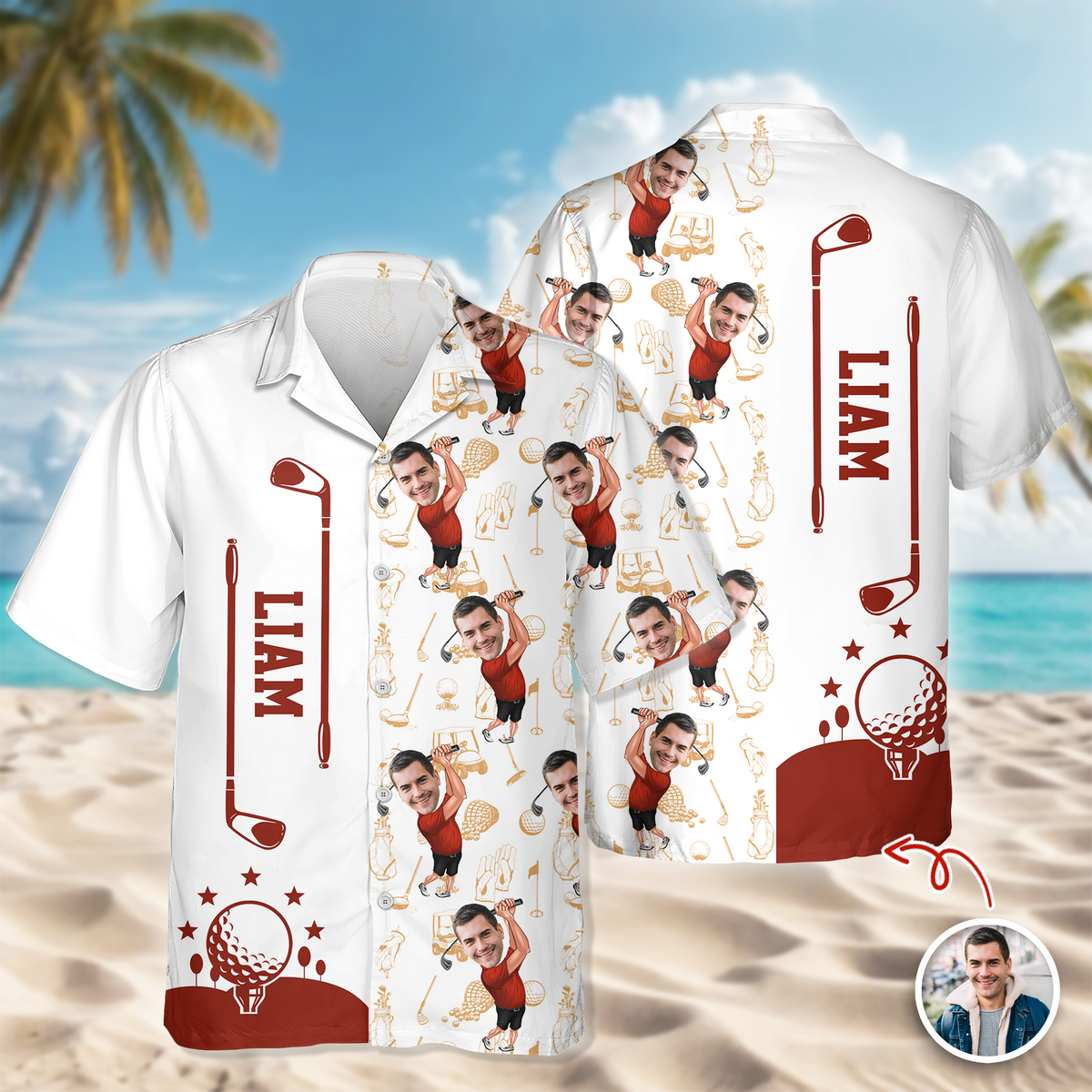 Custom Funny Golfer Photo Hawaii Shirt Gift For Golfer, Golf Lovers LM32 897615