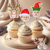 Custom Cute Face Christmas Cupcake Topper - XMAS Party Decor Gift For Family CH07 896254