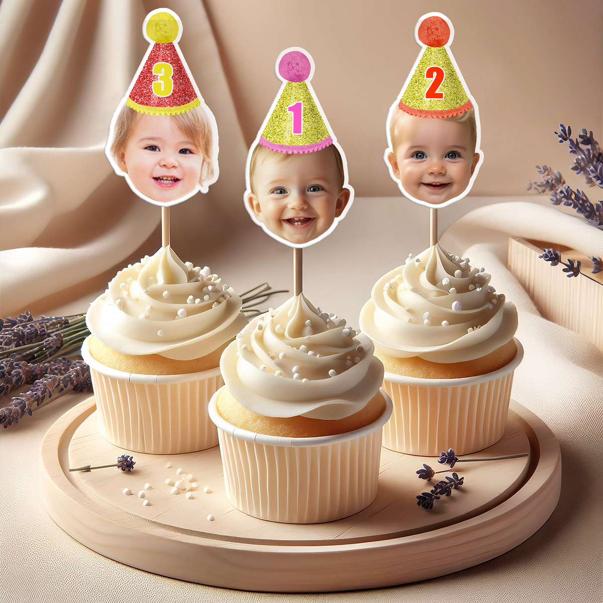 Custom Face Kid Birthday Decoration Cupcake Toppers HA75 892052