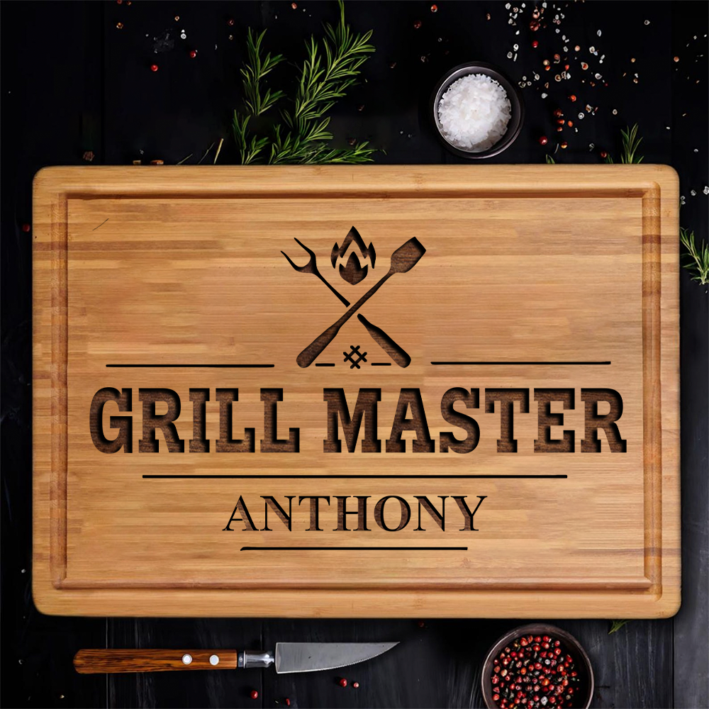 The Grillfather BBQ Engraved Cutting Board Personalized Gift For Father's Day HO82 893990