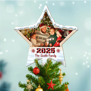 Custom Family Photo Star Tree Topper Christmas Gift for Family CH07 896948