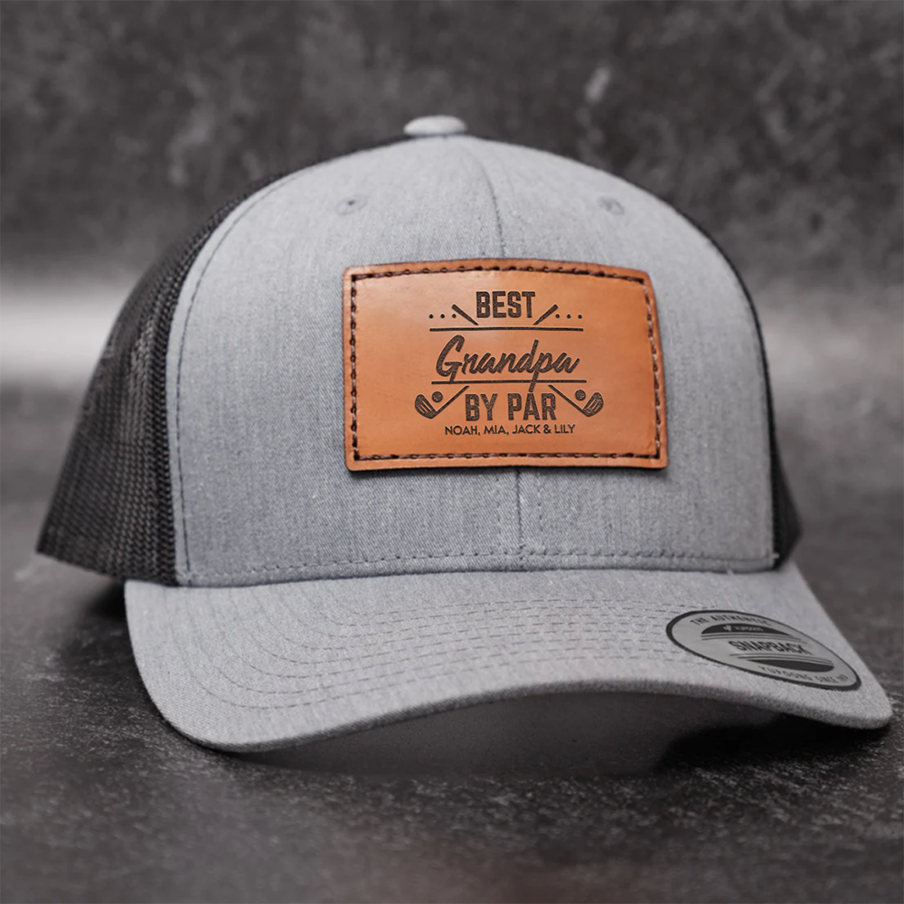 Custom Name Best Dad By Par Leather Patch Cap TH10 898151