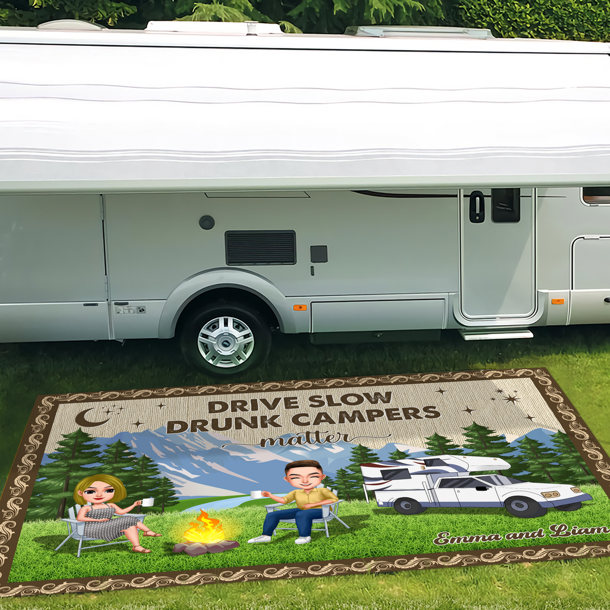 Personalized Create Memories With Camping Patio Rug, Patio Mat LM32 893725