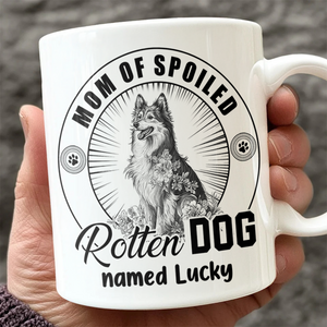 Personalized Spoiled Rotten Dog Toile De Jouy White Mug LM32 895079